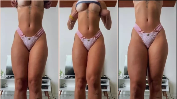 Babi Louback despiu o sutiã e ficou só de calcinha