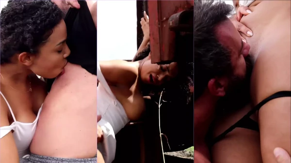 A Amanda Luz trocou uns beijinhos na rua com o gato bem dotado