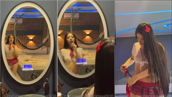 Clipe ousado da Gabriela Garcia fantasiada de colegial