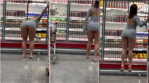 A esposa do Dessinha tá no mercadinho com um vestido curtinho e bem ousado!