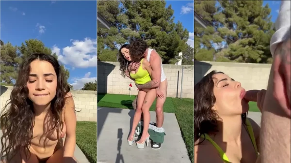 A Jameliz levou umas boas na rodada no quintal com o jardineiro