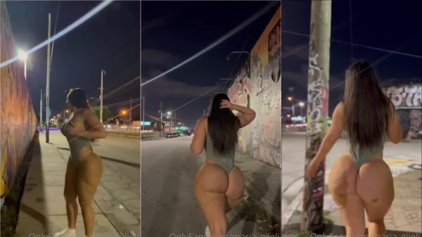 A Maria Gjieli foi pra rua só de calcinha!