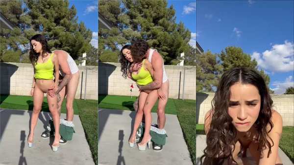 A ninfetinha Jameliz se divertiu pra valer no quintal