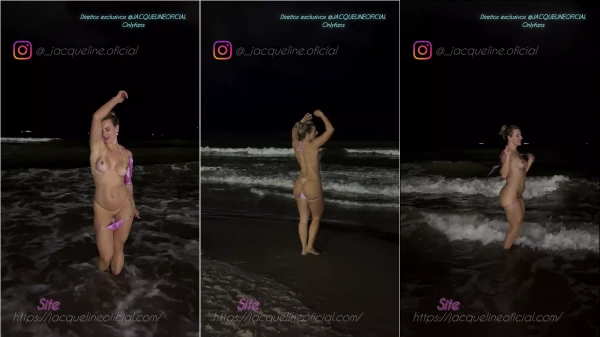 À noite, a Jacqueline Darley curte uma vibe de liberdade e adora ficar despida na praia