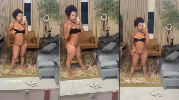 Amanda Luz em um vídeo só de calcinha e sutiã