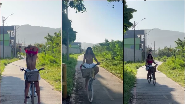 Ani Rocha dá um rolê de bike no vídeo do OnlyFans