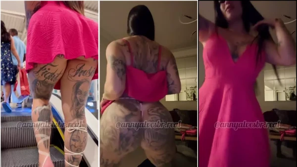 Anny Alves subindo o vestido e exibindo a calcinha