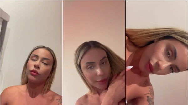 Bela Marquez toda nua jogando beijos por aí
