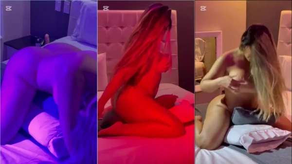 Camila Patinoa nua deitada na cama