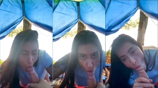 Carol Vargas no pornô fazendo boquete e levando gozada na cara