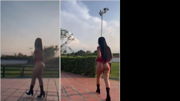 Cata Gonzalez rebolando toda de calcinha vermelha, cheia de charme!