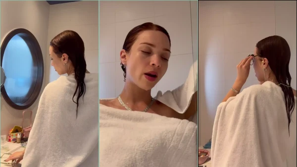 Cibelly Ferreira mostrando seu lado sexy de toalha no banheiro no OnlyFans