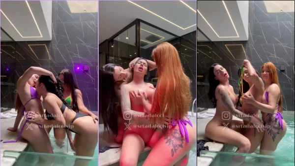 Clara Dalcol se divertiu na piscina com as amigas de um jeito bem caliente