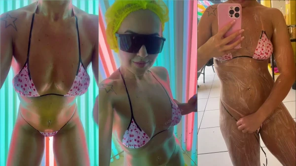 Deliciosa Fabi Simpatia arrasando no bronzeamento fake!