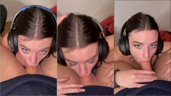 Ellyandnick, toda sexy e cheia de atitude, de fone no ouvido e fazendo aquele prazerzinho delícia