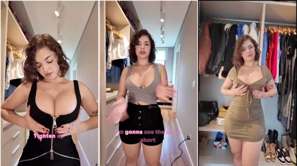 Fada branquinha se despindo e trocando de roupa deliciosa