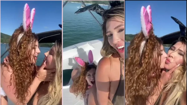 Giovana Greco navegando em alto-mar, se jogando nos amassos com a gata