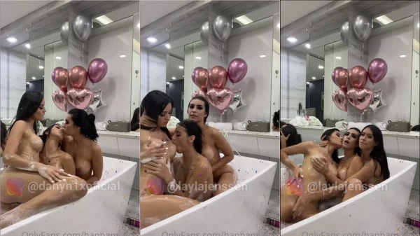 Hanna Miller curtindo um momento sexy com duas amigas!