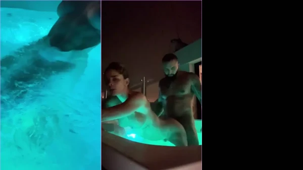 Isabella Inchaurregui em um momento quente na piscina