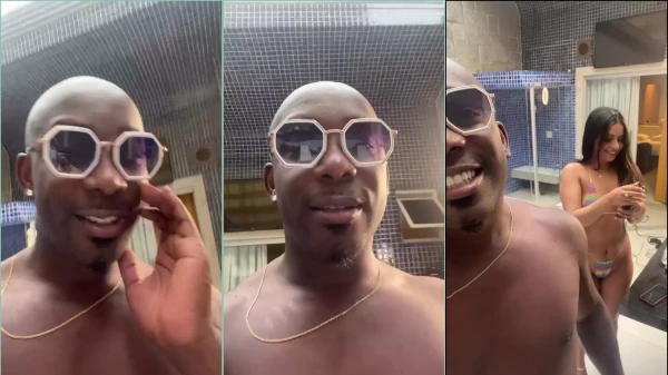 Jefão, o famoso negão do pornô, fazendo um carinho na sua rabuda