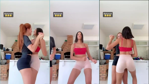 Jennefer Karoline, a ruivinha, tá arrasando de roupa de academia e dançando com a amiga!