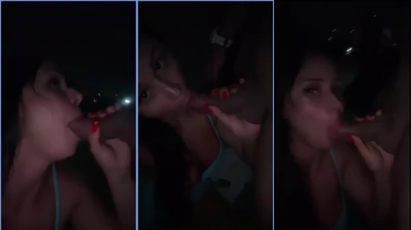 Jessica Minassian fazendo um vídeo no escuro daquele boquete incrível