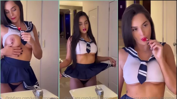 Ketlin Groisman arrasando de uniforme escolar