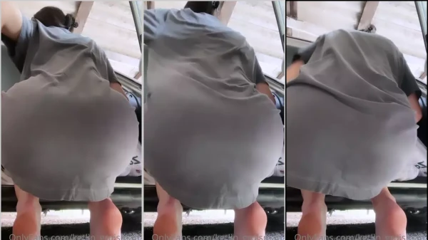 Ketlin Groisman usando um vestido sem calcinha, destacando bem a periquita