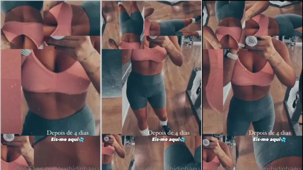 Lais toda trabalhada na ousadia, gravando seu corpo na academia