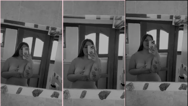 Laura Forero, uma travessa, gravando seu corpinho com o celular