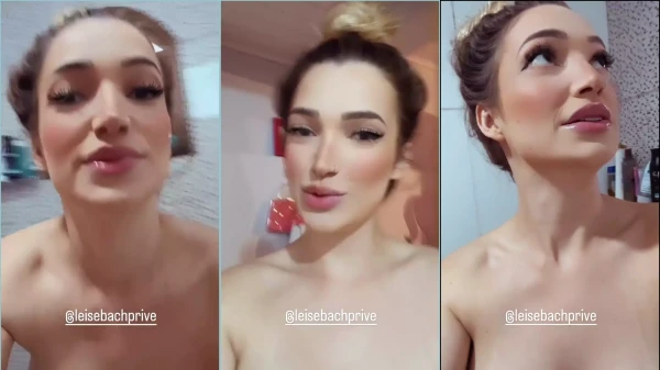 Leise Bach toute pelada, cheia de charme, rebolando as tetas