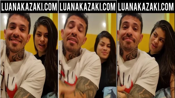 Luana Kazaki batendo um papo com seu boy