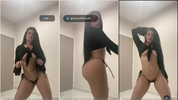 Luciana Cedeño, a morena provocante e novinha, rebolando de calcinha