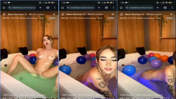 Manu Restrepo, toda soltinha e pelada na água, se exibindo com uma dança bem gostosa