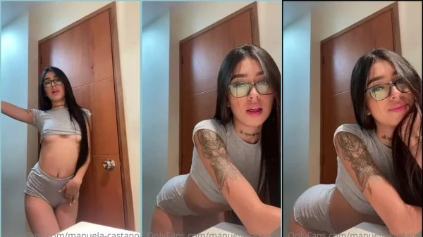 Manuela Castano arrasando com aquele look coladinho enquanto se joga numa dança cheia de atitude!