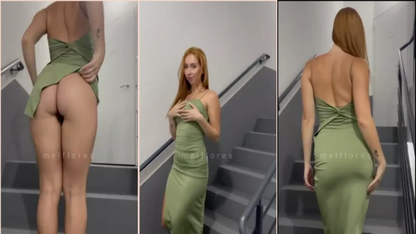 Mel Flores ama desfilar com vestido sem a parte debaixo!