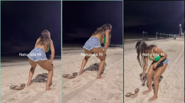 Naturista Fit em vídeo, toda soltinha dançando com umas drinks na cabeça
