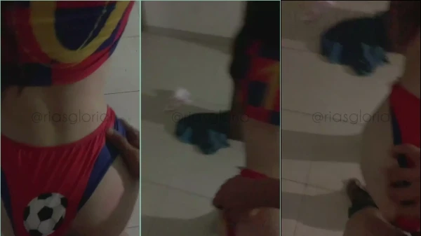 Rias Gloria tirando a calcinha e se jogando na ação