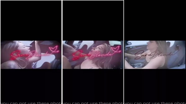Sara Blonde fazendo conteúdo ousado no carro