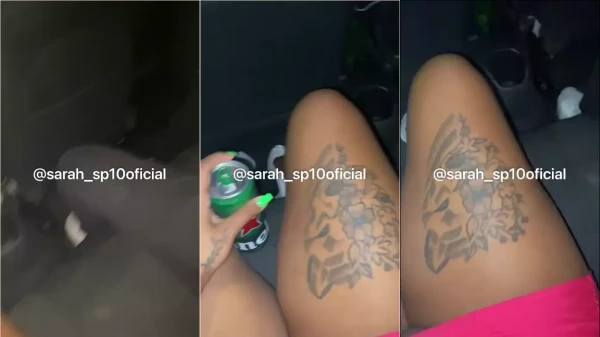 Sarinha, a vip, mostrando a xoxota dentro do carro