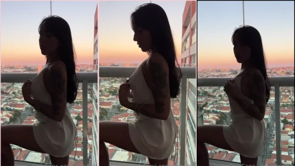 Sg Nath soltando a sensualidade em um vídeo picante na varanda do apê