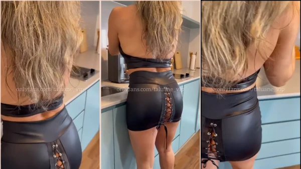 Taluane, com sua saia ousada, se exibindo por aí