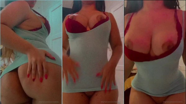 Victoria Matosa com um vestido curto, mostrando suas partes mais bonitas e atraentes