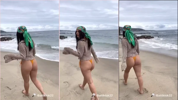 Vídeo da Ariel Kytsya na praia, se exibindo com muito charme