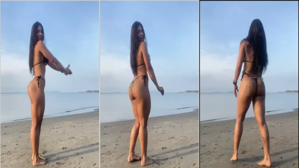 Vídeo da Hdez_Mariana na praia toda ousada mostrando o corpão!