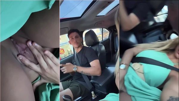 Vídeo da Karlyane Menezes fazendo um pedido bem ousado pro motorista: ela quer que ele toque a buceta dela