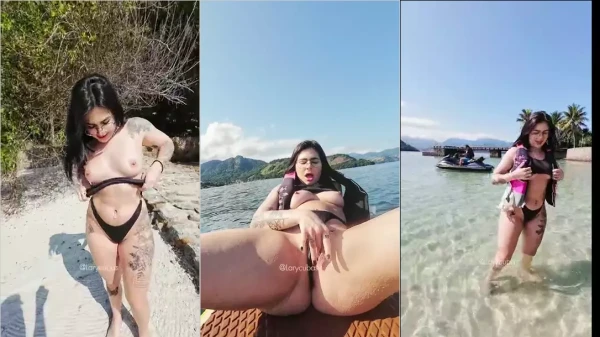 Vídeo da Lary Cubas se jogando e se mostrando no meio do mar