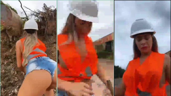 Vídeo da Maikelly se exibindo toda sexy vestida de uniforme de obra