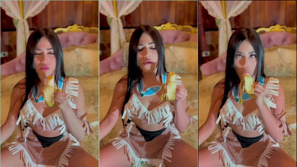 Vídeo da Sarita Salazar saboreando uma banana