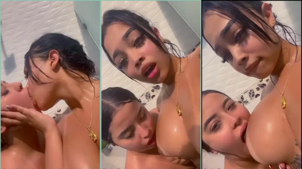 Vídeo da Stefania Gonzalez toda nua, se banhando junto com a amiga